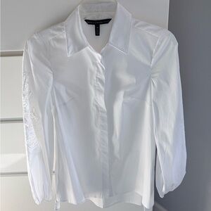 White House Black Market Elegant White Blouse